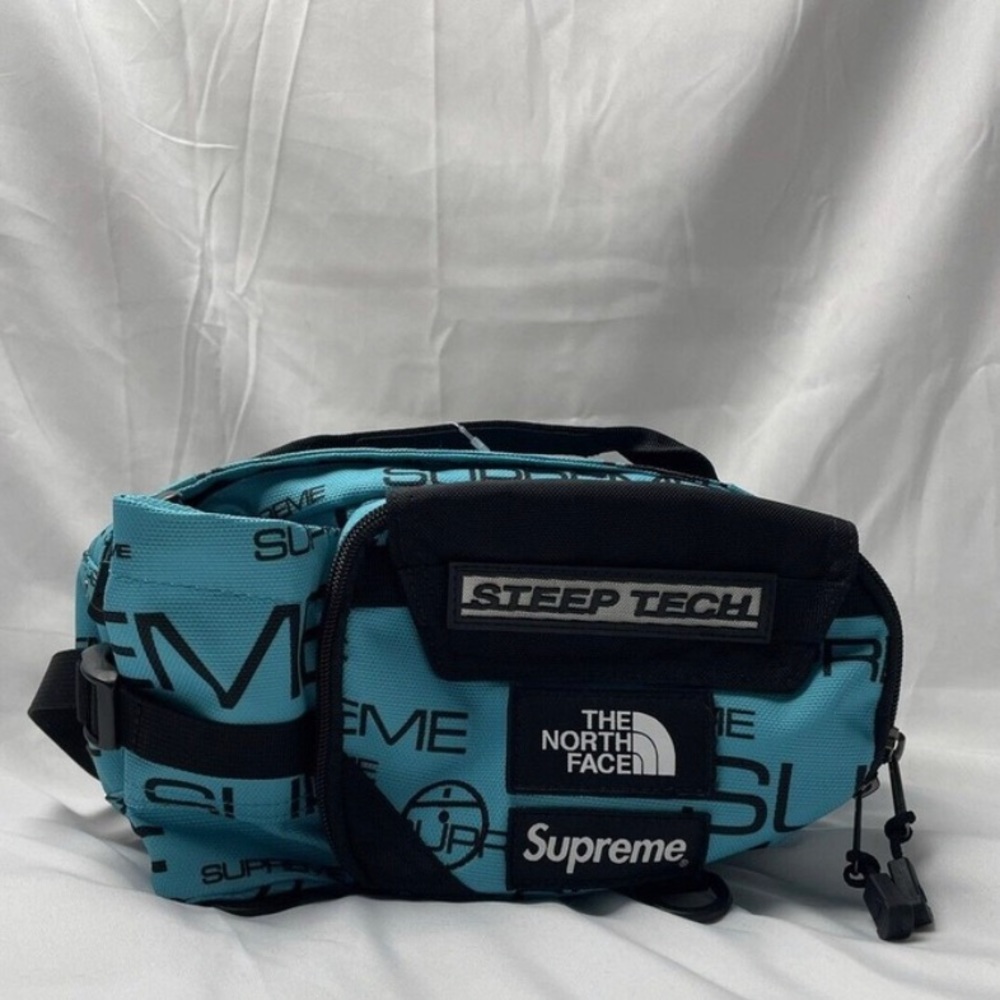 Supreme Blue and Black Belt Bag with Adjustable Straps
